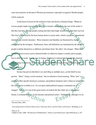 The concept of Xeno-racism in the context of the war against terror