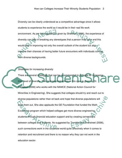 How can colleges increase their minority students population
