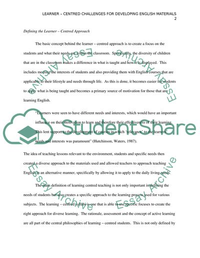 Learner Centered Challenges for Developing English Materials