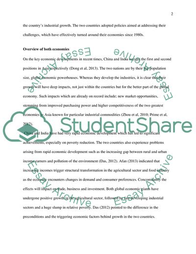 Economic Development of India and China