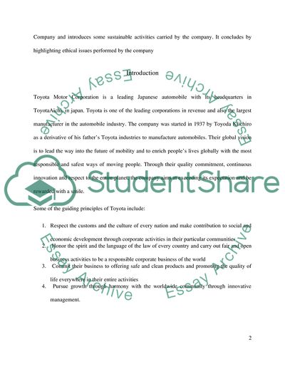 Evaluation of Toyota Company