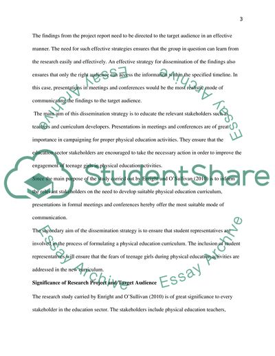 Critical Analysis of Dissemination Strategy