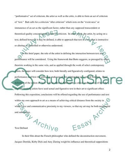 What is your relationship between text and performance How is text used in, for and as art, design and performance