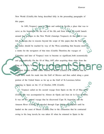 Amerigo Vespucci Research Paper