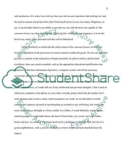 Aristotle: Summum Bonum