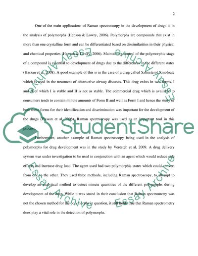 Applications of Raman spectroscopy in drug design/development/formulation/manufacture chain