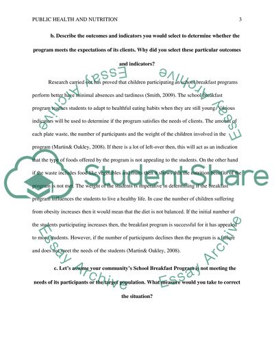 Public Health and Nutrition