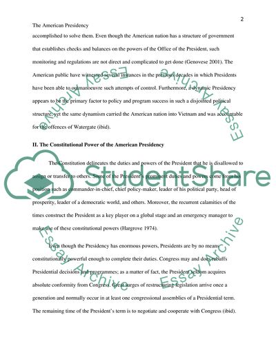 The American President as a Leader