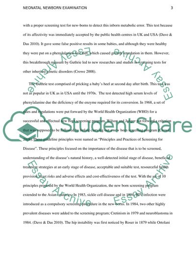 How The Neonatal Newborn Examination Sits Within Paediatric/ Maternal Health Screening