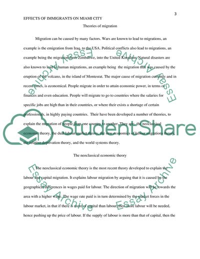 Effects of Immigrants on Miami City