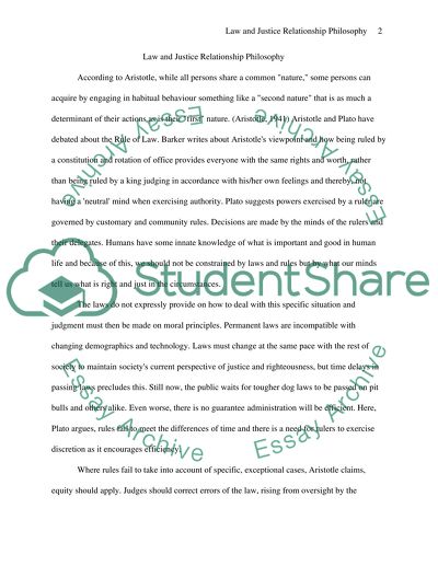 Law and Justice Relationship Philosophy