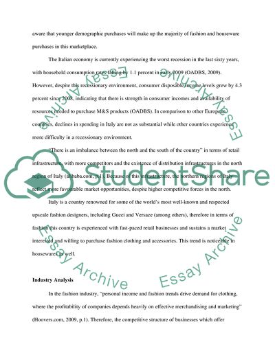 International Marketing of Marks and Spencer Company