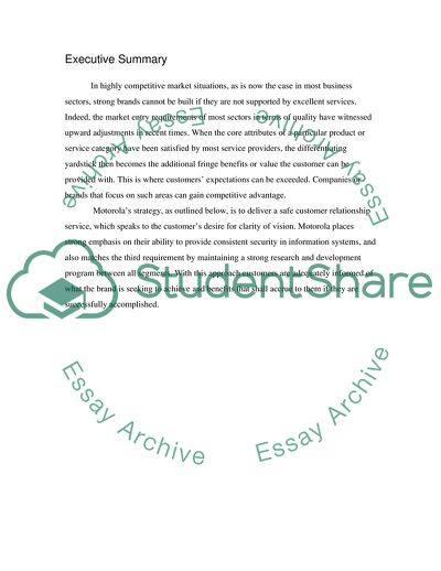 Motorola: Consumer Relationship Marketing