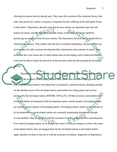 Theorists Interpretation of Global Inequality