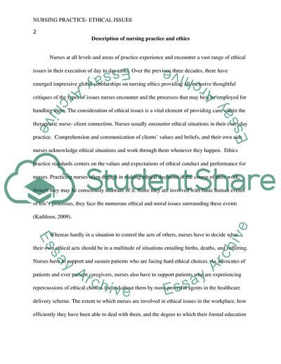 Ethical Issues in Nursing Practice