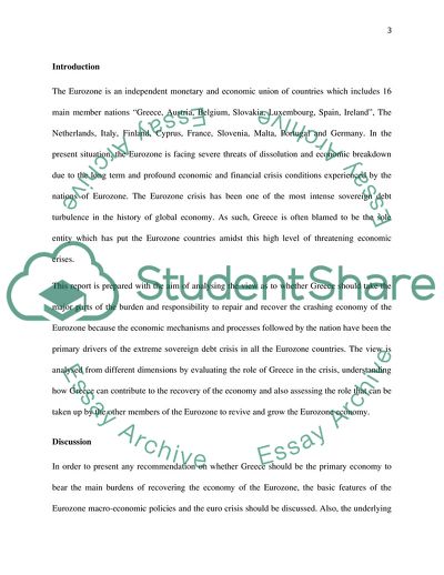 Should Countries Like Greece Bear the Burden of Repairing the Eurozone Economy