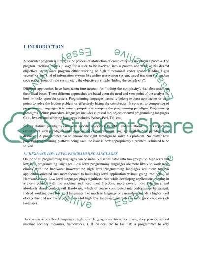Programming languages Comparison and History