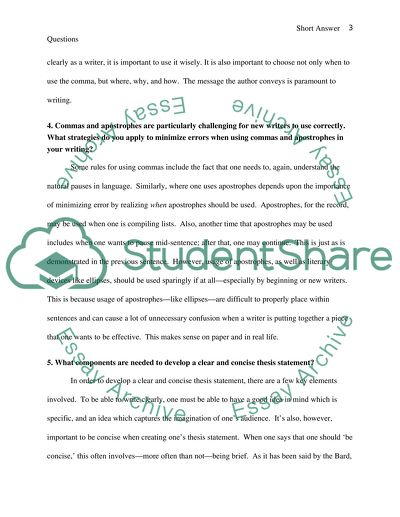 Short Answer Questions