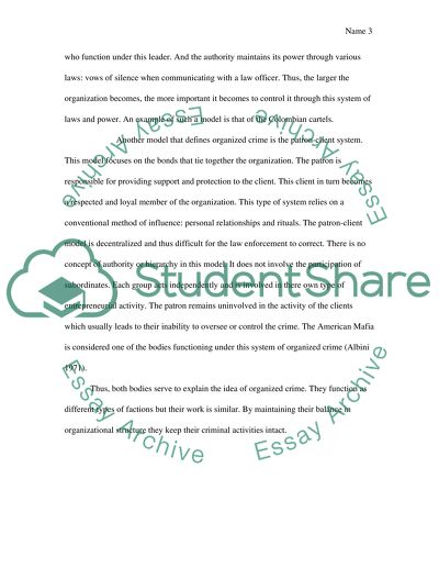 Models of Organized Crime