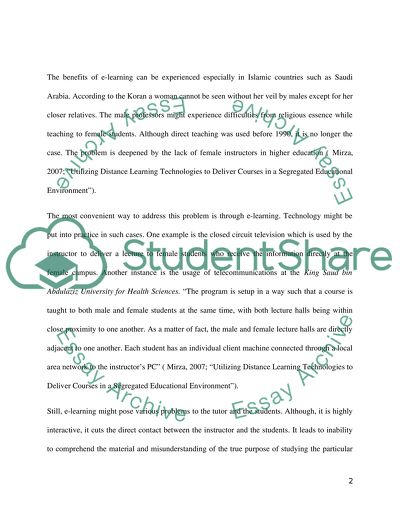 The Unique Possibility for E-learning in Saudi Arabia