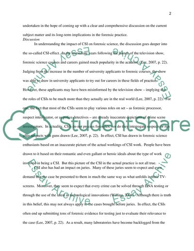 Impact of the CSI Television Series on Forensic Science