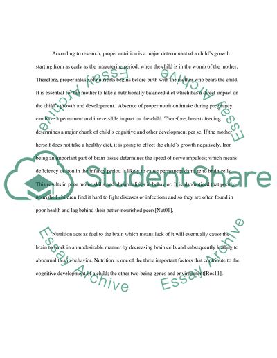 Affects of Poor Nutrition on Childrens Behavior