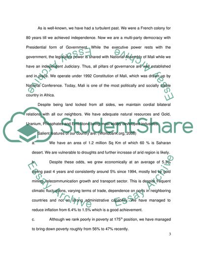 Country Study: Mali