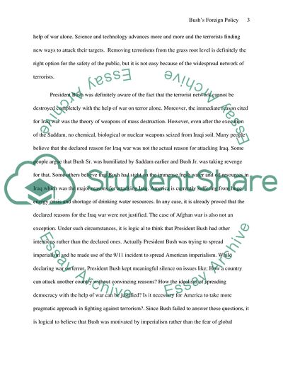 Foreign Policy of the Bush Administration