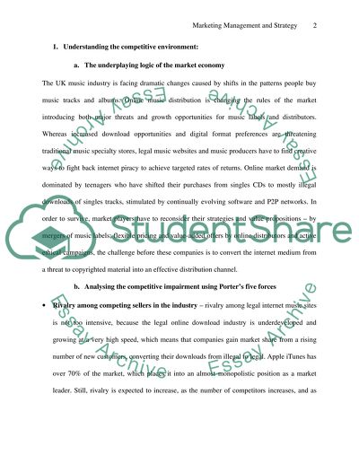 Marketing management and strategy - The UK music industry