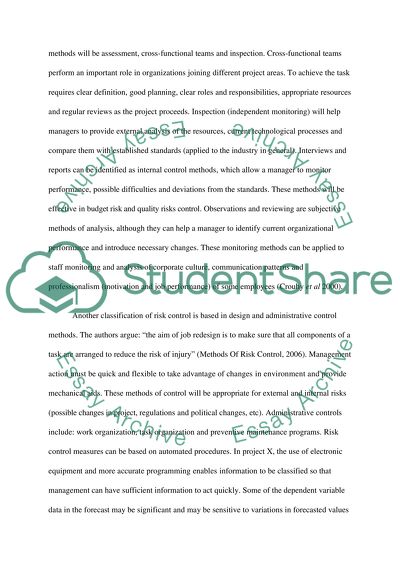 Risk Control and Monitoring