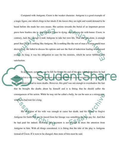 Antigone Written Response