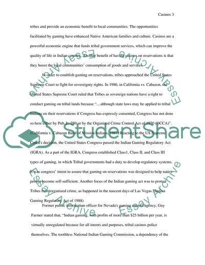 The Benefit of Native American Casino