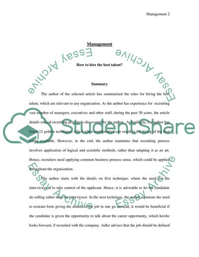 Twelve Golden Methods for Hiring Superior Specialists