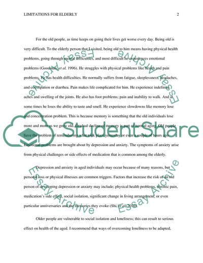 Limitations for Elderly