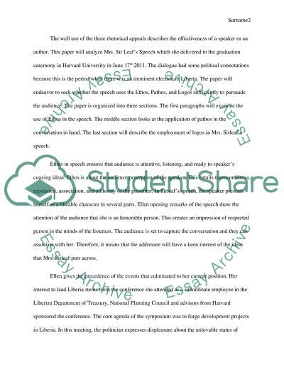 An Analysis of Mrs. Sirleafs Speech