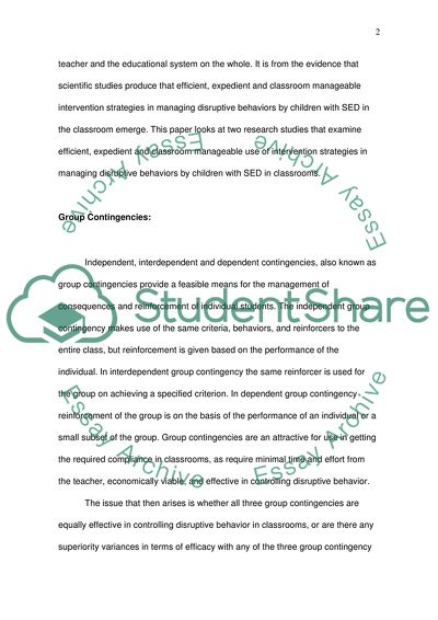 Literature Reveiw: Token Economy for SED