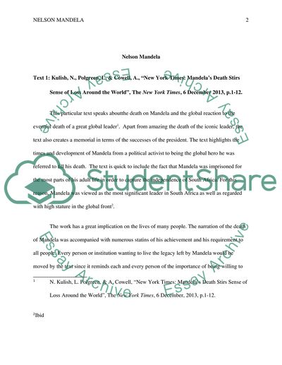 The Death of Nelson Mandela