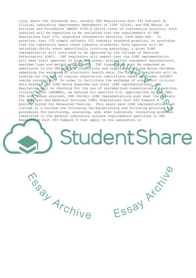The Impact of the US Federal Regulatory Agencies on the LIMS