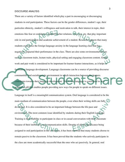 Oral Participation in Class