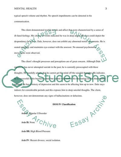 Mental Health Status Exam