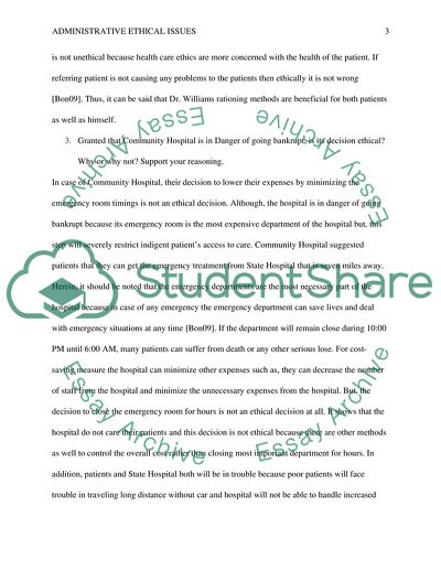 Administrative Ethical Issues and Health Care Managers