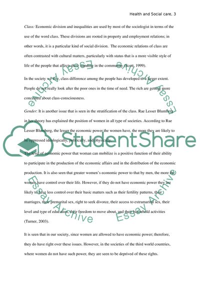 The Social context of health and social care