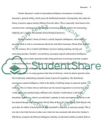 Intelligence. The Theories Of Charles Spearman, Howard Gardner And Robert Sternberg