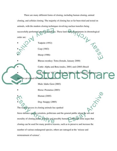 Cloning: A Critical Review