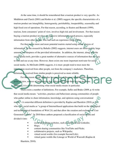 Relationship of Tourism and Social Media