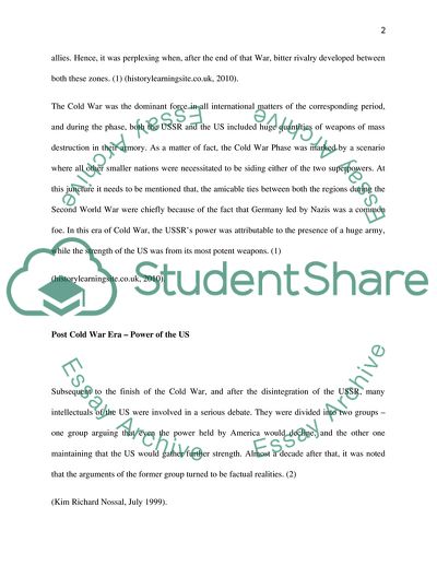 Power of America in Post Cold War Era