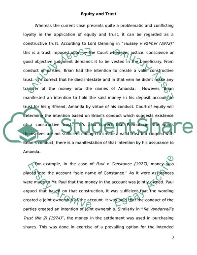 Equity and Trust Issues