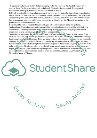 Motorolas Technology Strategy and Innovation Management