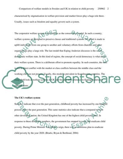 Comparison of Welfare Models in Sweden and UK about Child Poverty
