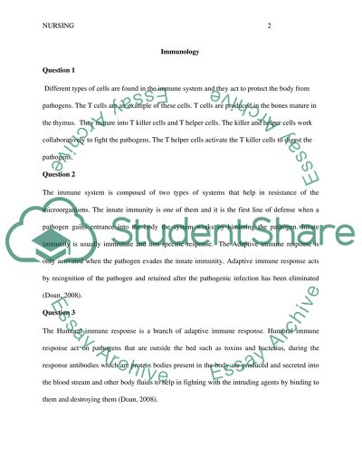 Major Questions in Immunology